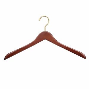 Pack of 20 | Walnut/Cherry Stained Heavy Duty Wooden Hanger with Gold Hook NWOT